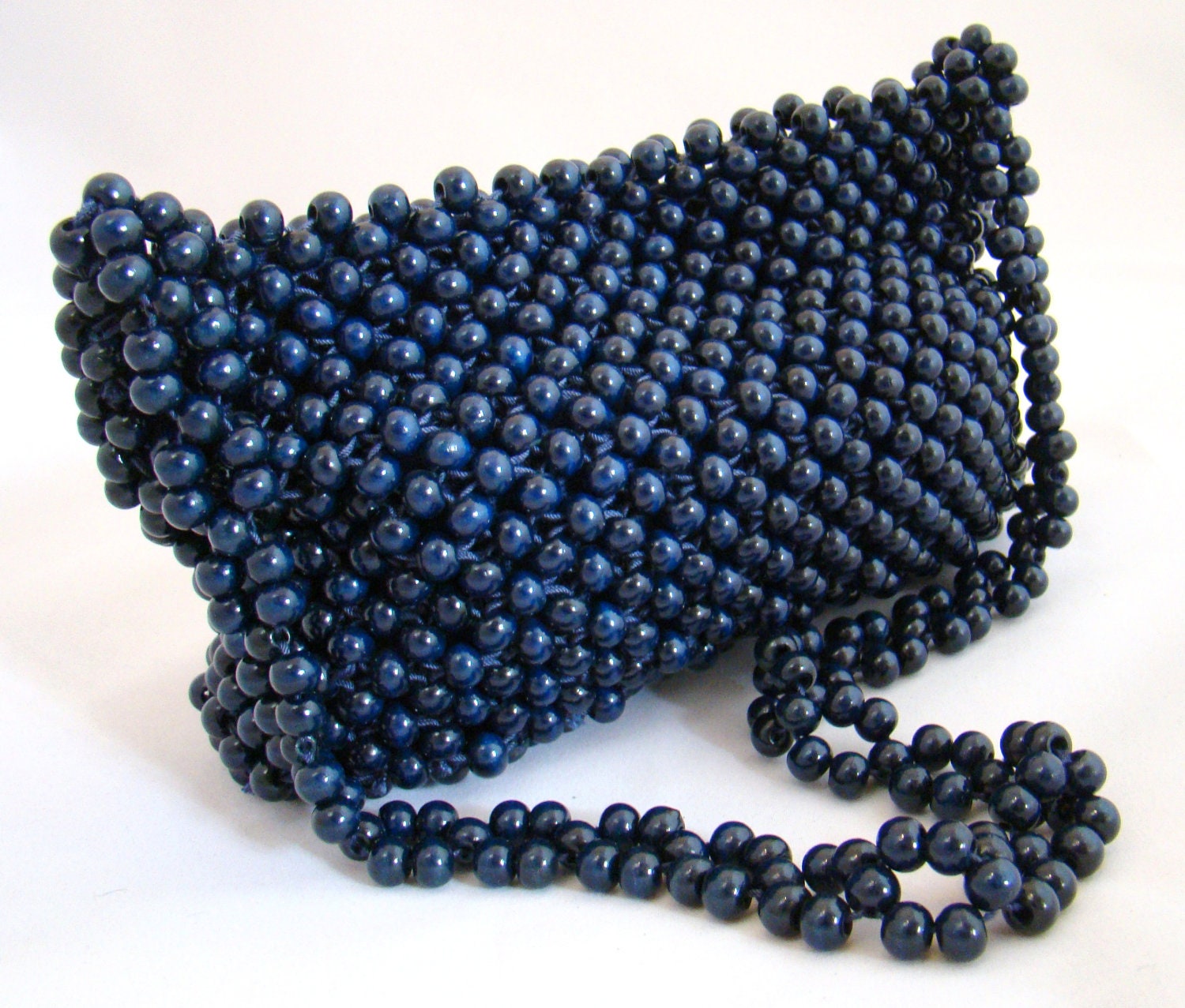 Navy Blue Beaded ADG Purse / Circa1970s /