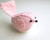 Pink Felt Bird Embroidered Decorative Wool Felt Bird