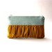 The True Romantic Coin Purse in light blue - gray / honey gold - mustard