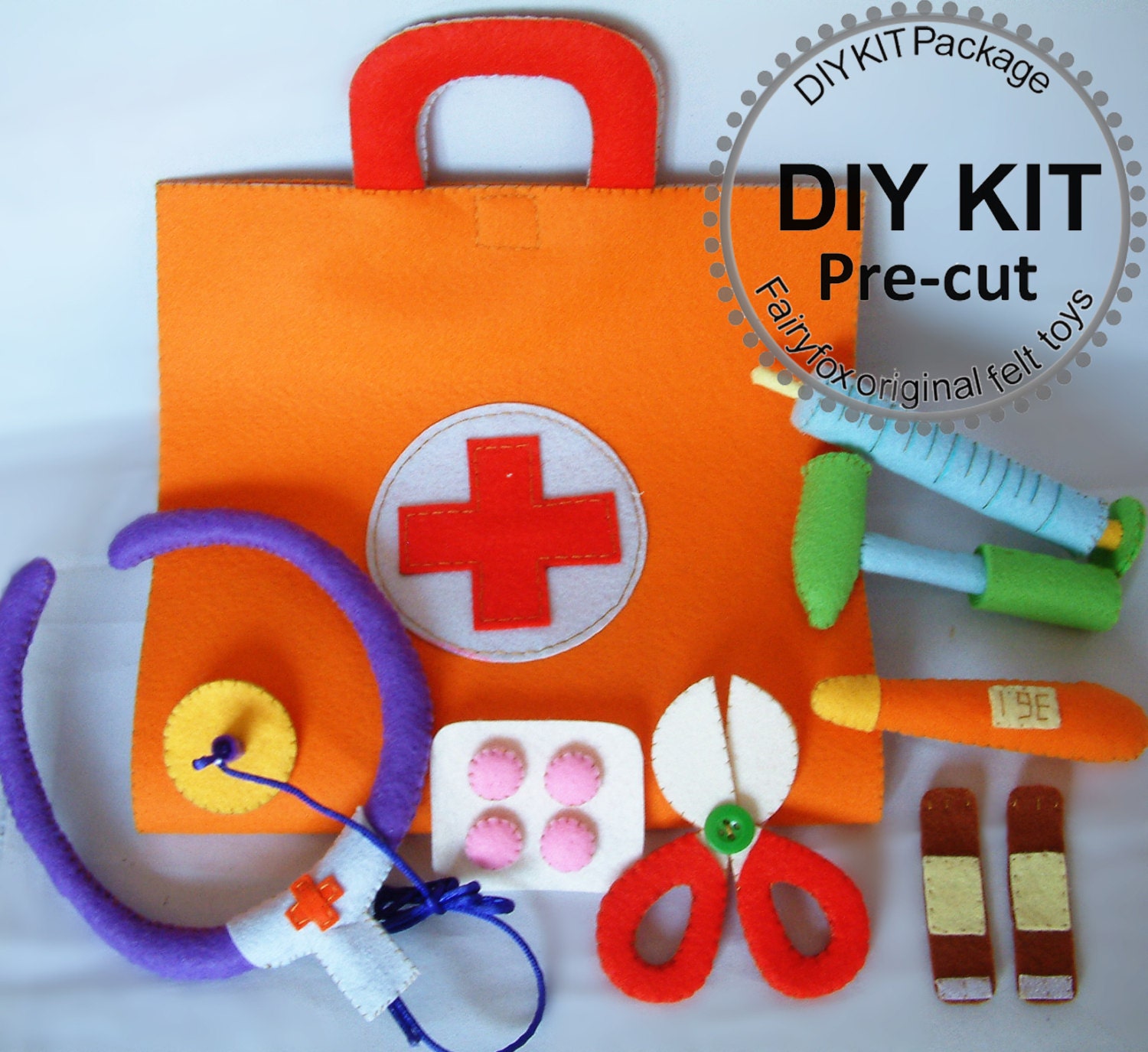 DIY Kit Package-Felt Medical bag, Doctor Set-K-T22
