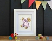 baby stuffed elephant nursery art