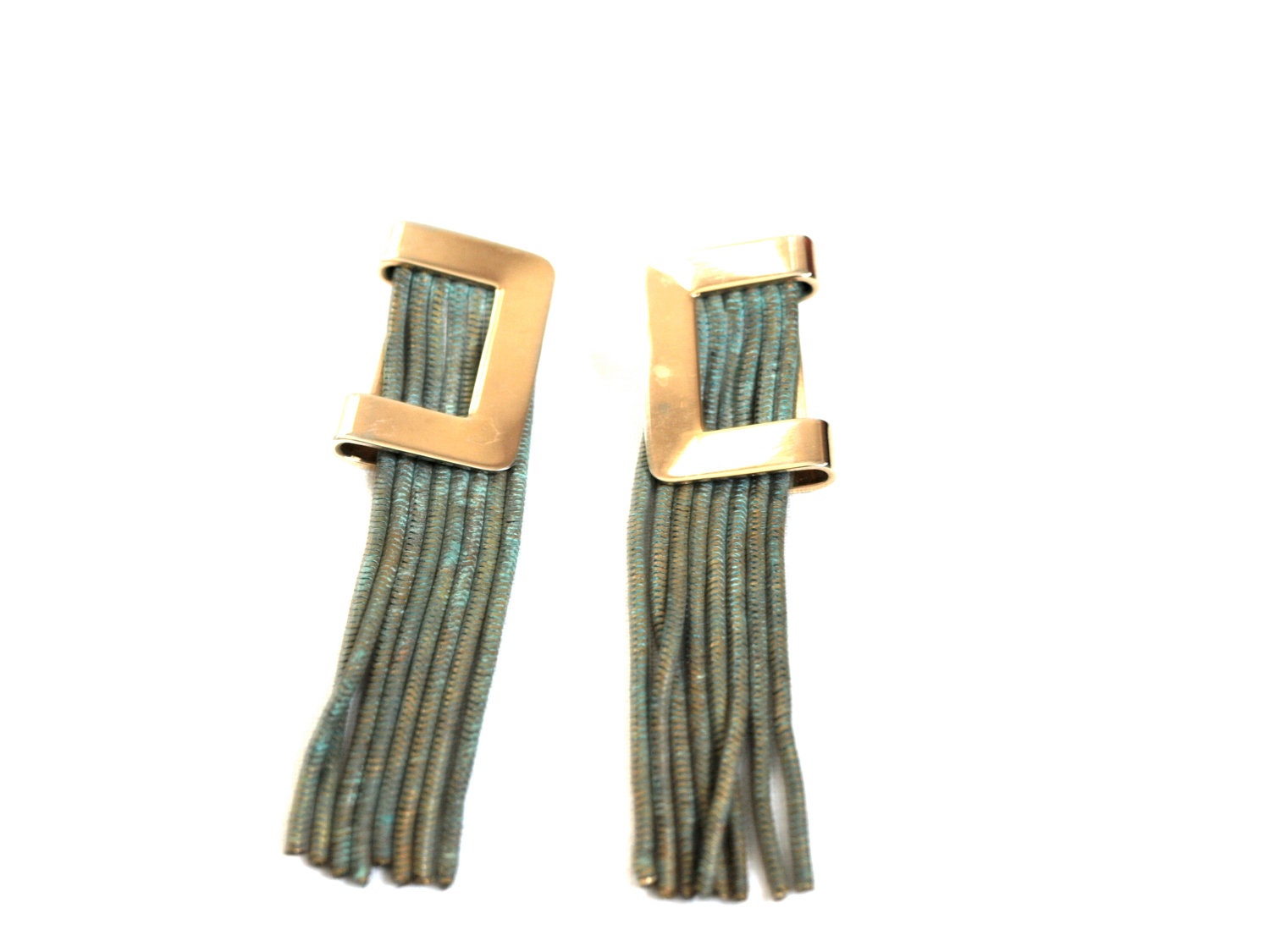 1970s Vintage Aged In Love Art Deco Earrings