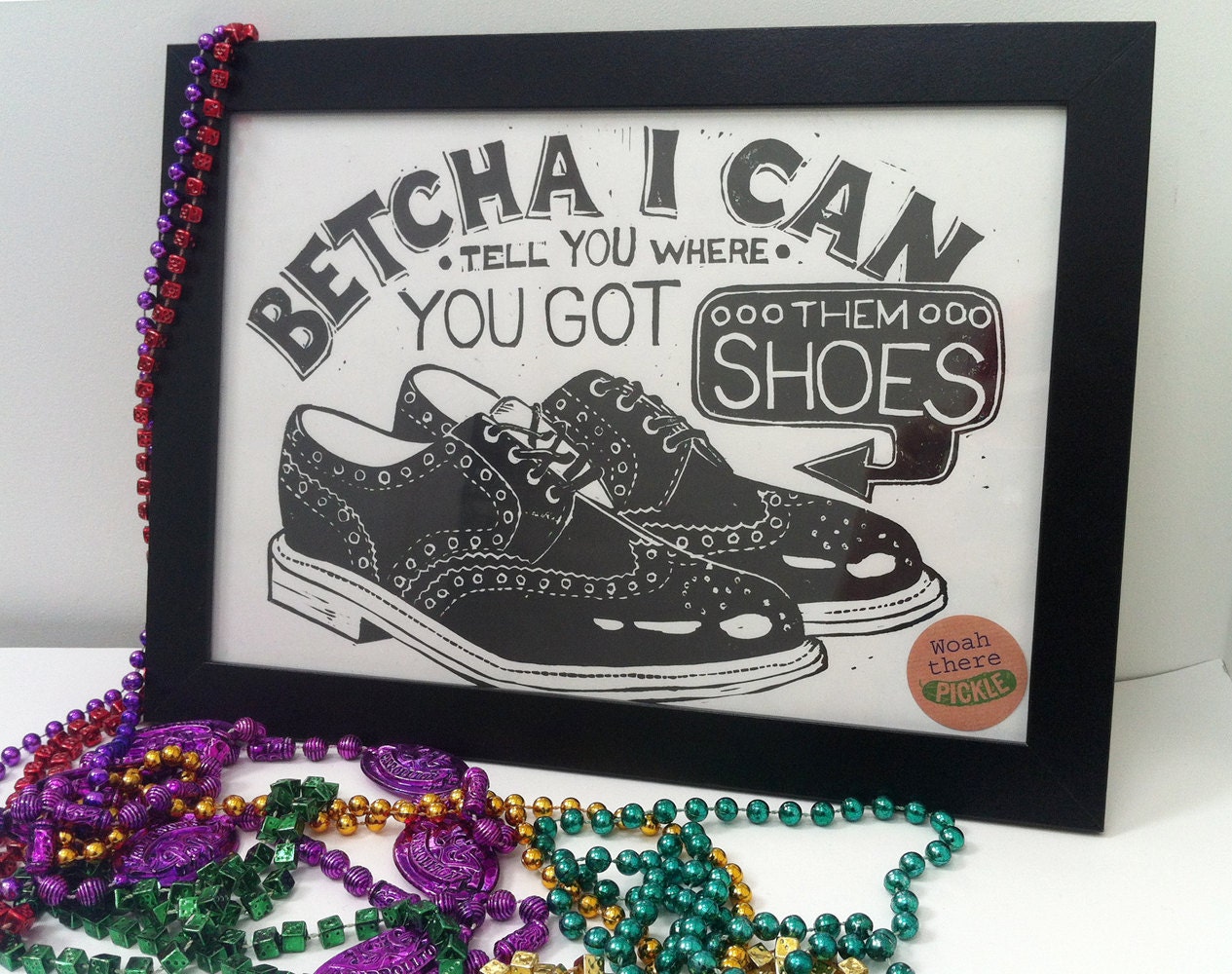 New Orleans Shoes Linocut