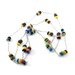 Colorful MOP Necklace Mother of Pearl Antique Silver Long Beaded Wire Wrapped