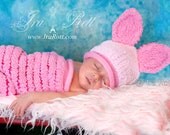Piggy Sue Hat and Cocoon Set for Newborn Babies - READY to Ship