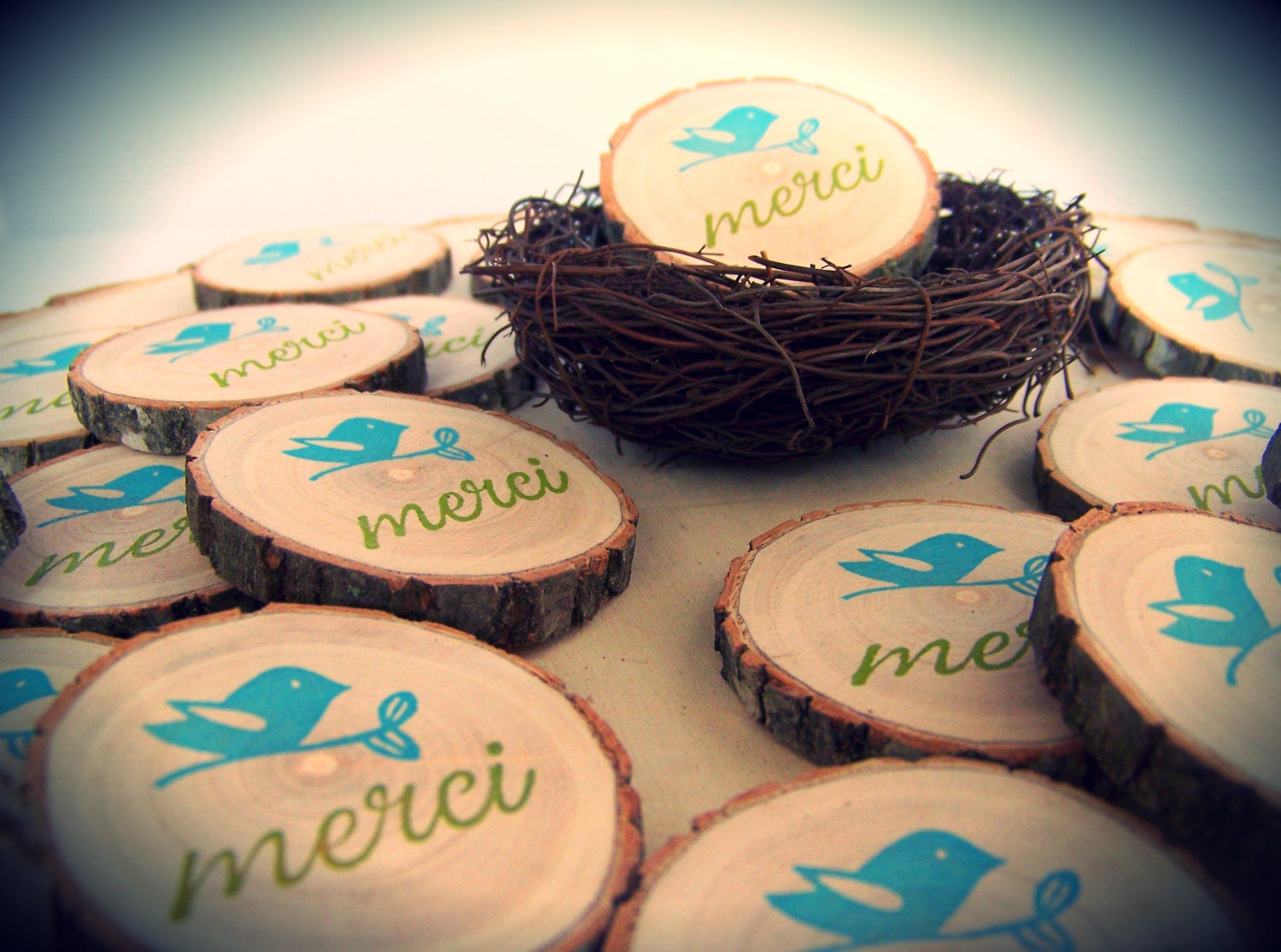 Wedding  Favor Magnets  Thank You Merci    100 Magnets