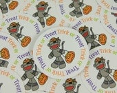 Sock Monkey Trick or Treating - Seals or Stickers SES153