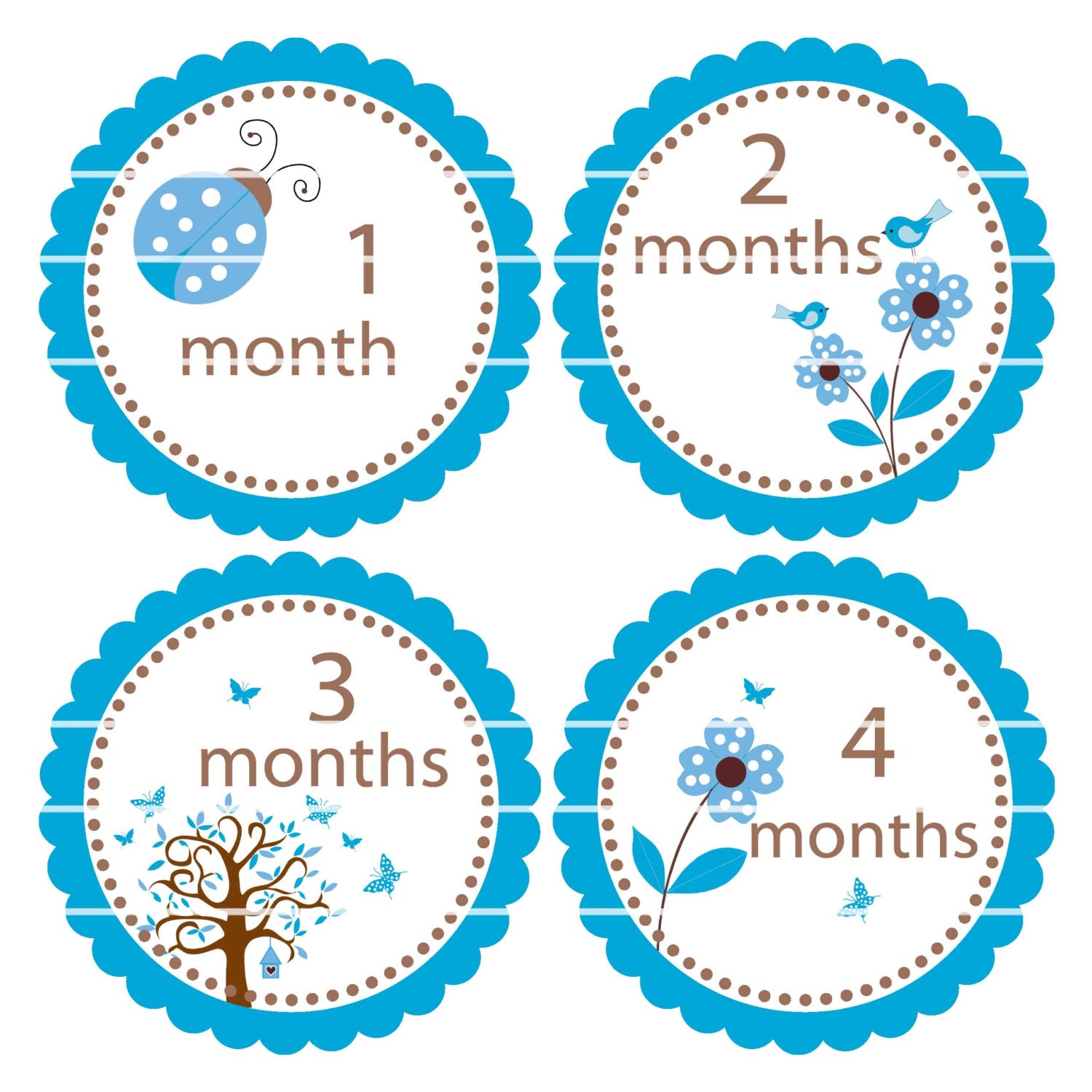 Onesie Stickers 1 Month through 12 Months B50