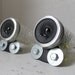 Mason Jar Speakers - Unique UpCycled Crystal Pattern Computer - Game Consoles - iPhone - IPOD - MP3 - Amplified Speaker Set - Handmade Bases