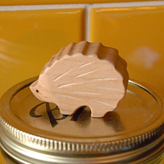 Carved Wooden HEDGEHOG Porcupine, Handmade Toy Animal, Waldorf Inspired