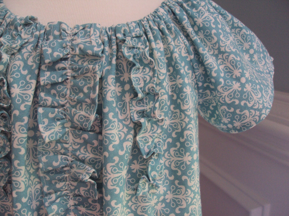 Tiffany Blue Scroll Print Dress in size 6