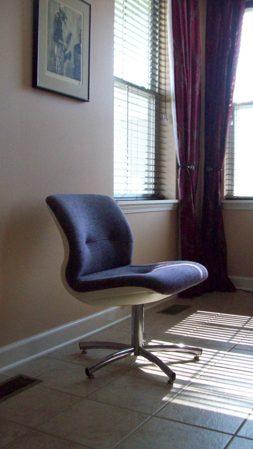 Sale Vintage Steelcase Chair Chrome Base In Purple Domus Modern on Etsy