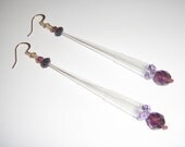 Purple Pipette Tip Earrings - fun science lab inspired jewelry gifts for chemists, chemistry majors & mad scientists