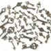 40 Assorted Key Charms...Pendants... Antique Bronze Metal...20 different key charms...N60