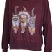 Three Native Kitty Cats Pullover Slouchy "Sweatshirt"  Top American Apparel Cranberry M