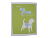 Thinking of You Greeting Card Paper Goods Stationery featuring a little Dog and his Backpack