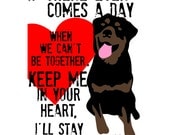 ROttweiler Digital Art Print 5 x 7 Memorial Love Print