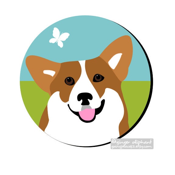Welsh Corgi Mouse Pad Round Mousepad