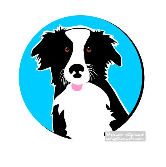 Border Collie Mouse Pad Round Mousepad