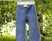 Upcycled Wool Longies   Heathered Blue  Cloth Diaper Soaker  Older Child 2T