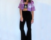 Vintage 70s Tie Dye Nylon & Lace Bed Jacket