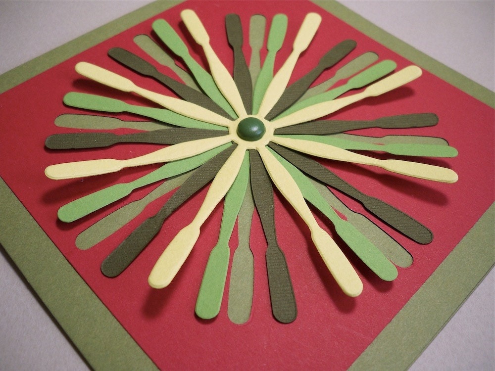 Mod Red and Green Holiday Christmas Card