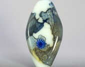 Orion's Eye - lampwork focal bead in white, blue and grey