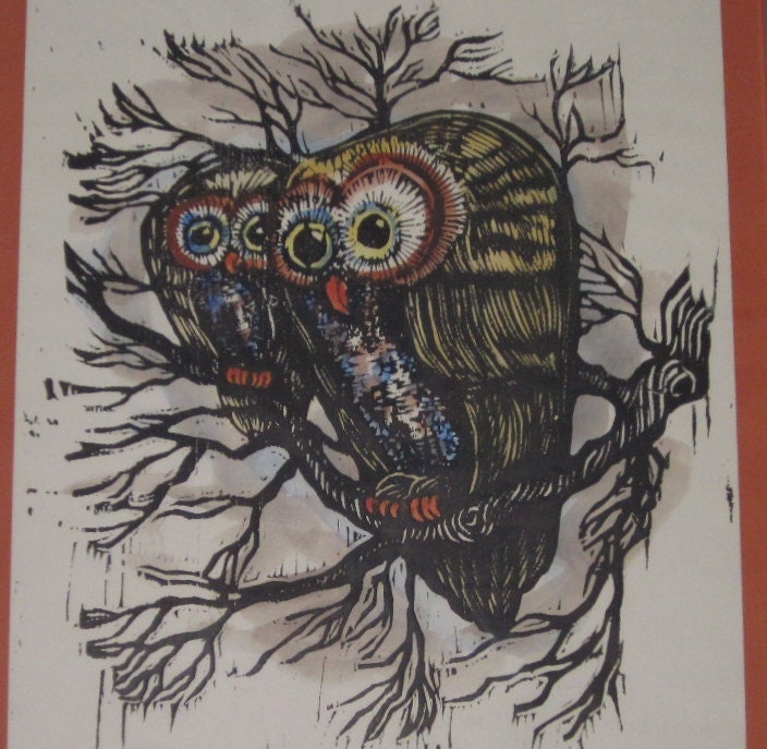 Beautiful Vintage Framed Owl Print - Henry David Thoreau