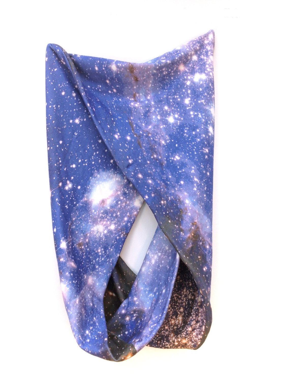 Galaxy Scarf SMC Nebula Circle Scarf, Galaxy Printed Scarf, Infinity Scarf, Warm Scarf, Organic Cotton.