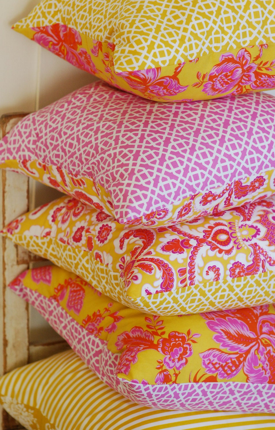 Cottage Pillow Cover, Decorative Pillows, Throw Pillow, Shabby Chic Pillow, Reversible