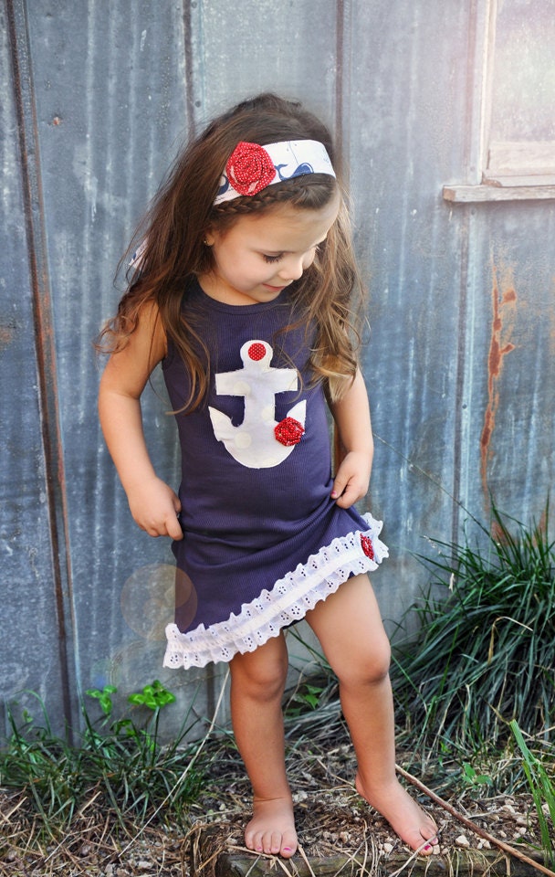 Navy Blue Sailors Tank Dress