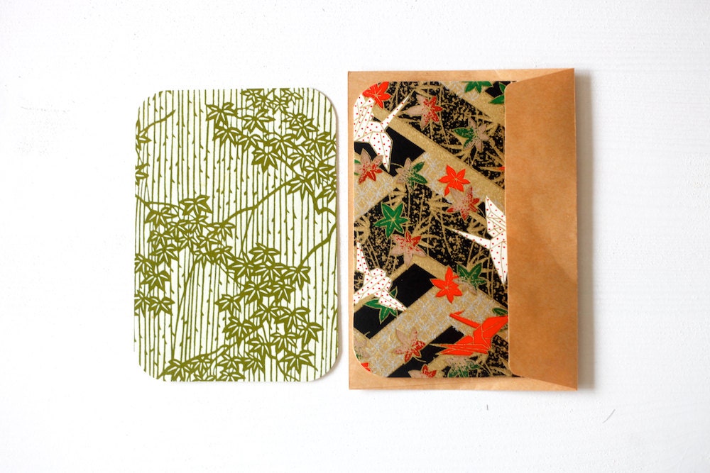 Eclectic Chiyogami Note Card Set . Save The Date Cards . Invitations . Greeting Cards . no.73