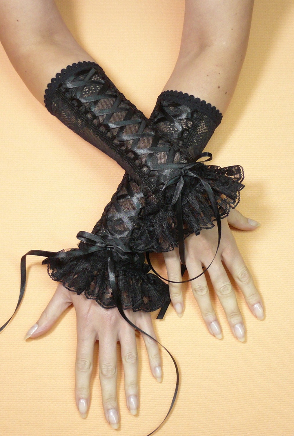 Gothic gloves.