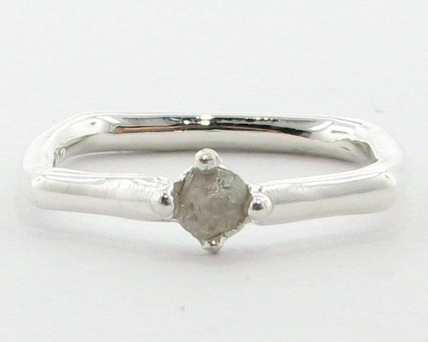 Almost Square, a Promise Ring w/ Raw Diamond