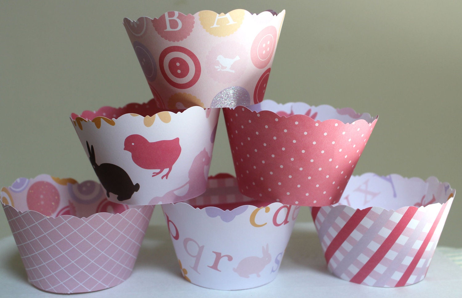 Pink Baby Shower Cupcake Wrappers 1st Birthdays