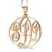 Round Monogram Necklace 1.5"  wide Pendant 14k Rose Gold Plated over Sterling Silver