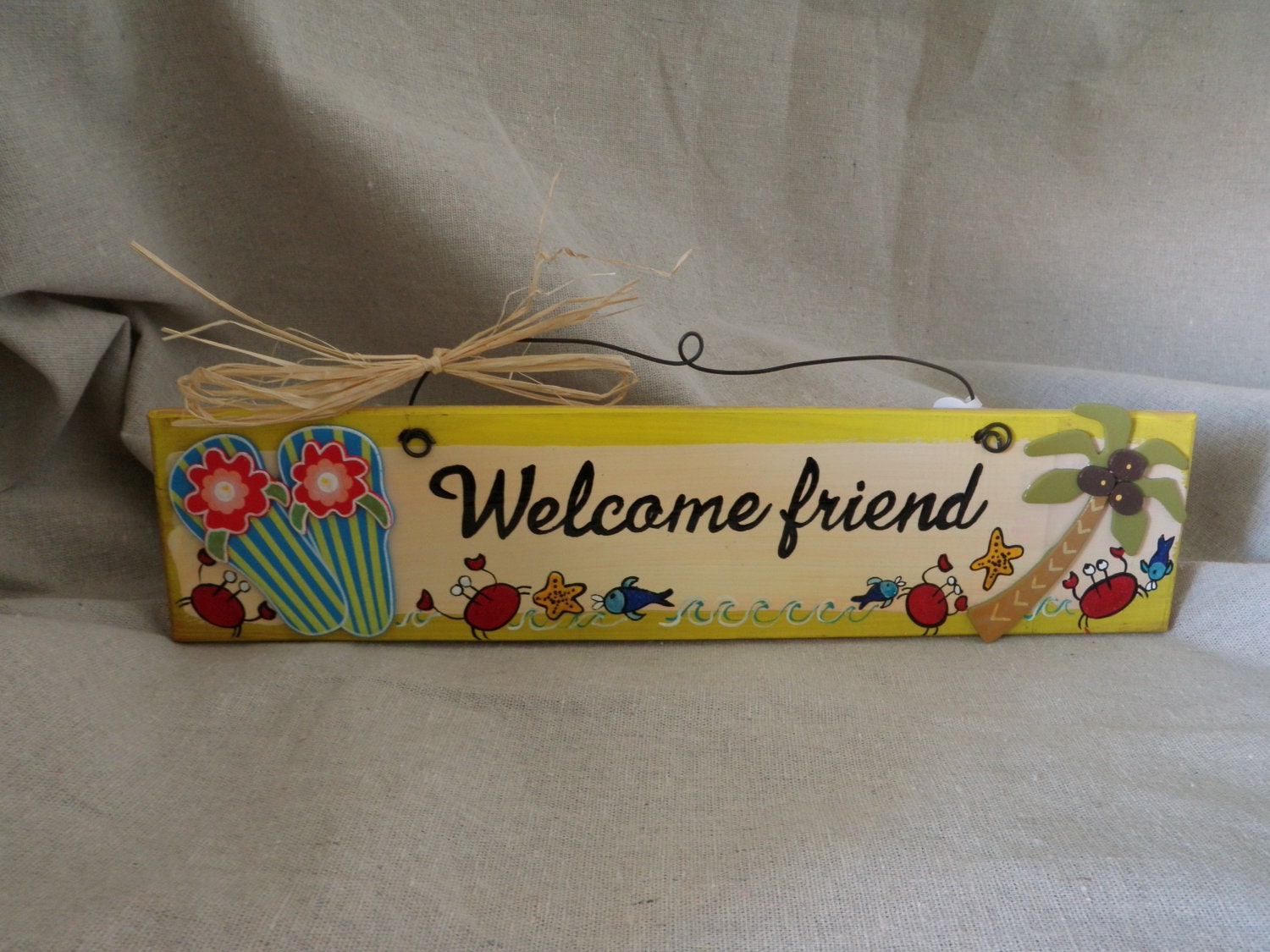 Welcome Friend Hand Painted Sign