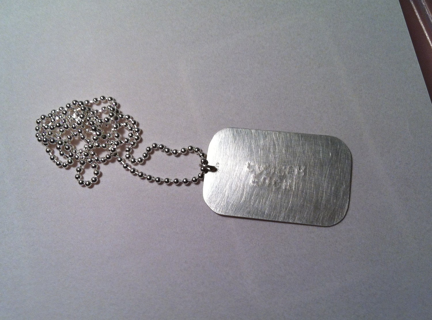 Men's large dog-tag style pendant -- stamped or unstamped - sterling silver