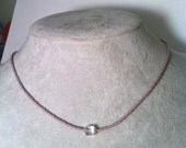 Swarovski Crystal Cube necklaces -- lavender (purple)