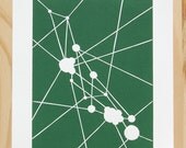 Linoleum Print - California Map (Green)