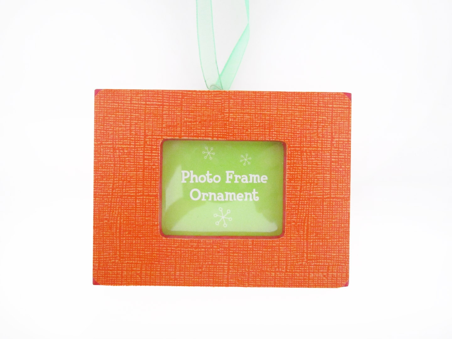 Orange Rind Pet Photo Frame Ornament - Decoupaged Photo Frame Ornament - Valentine for Pet