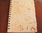 Handmade Recycled Paper - Art Journal Orange Flower cover