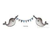 NARWHALS - A6 greeting card