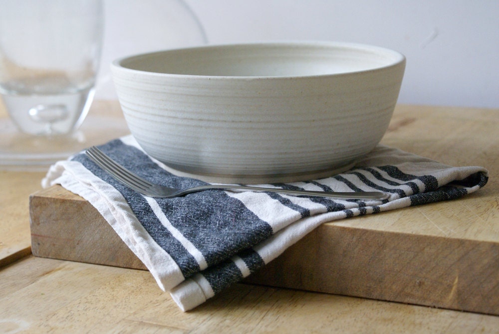 Made to order - A set of six large studio pottery salad bowls glazed in your choice of colour
