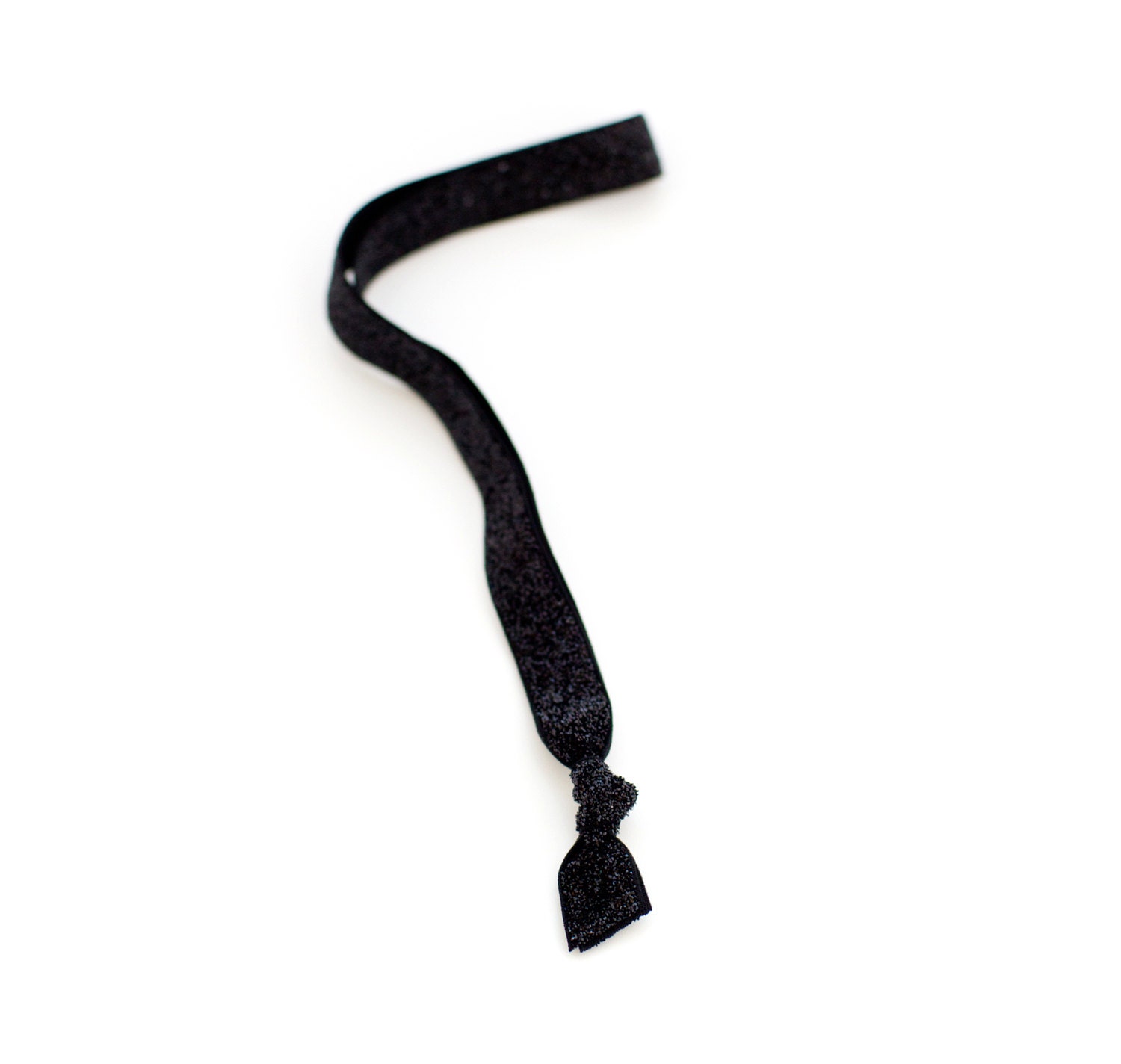 The Black Glitter Headband - An Elastic Dark Black Glitter Headband by Mane Message on Etsy