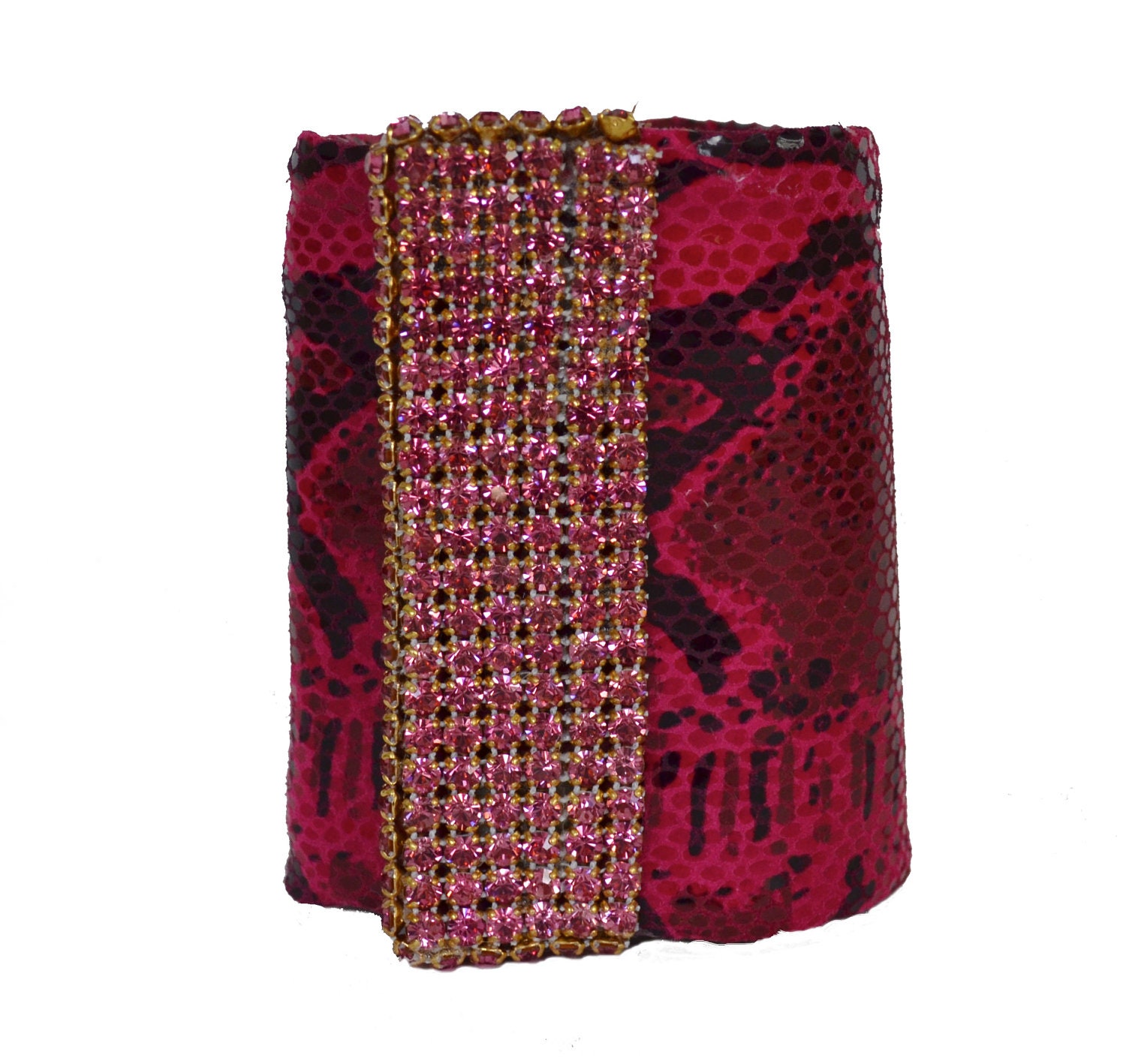 Fushsia Pink Cuff Leather snakeskin Wallet