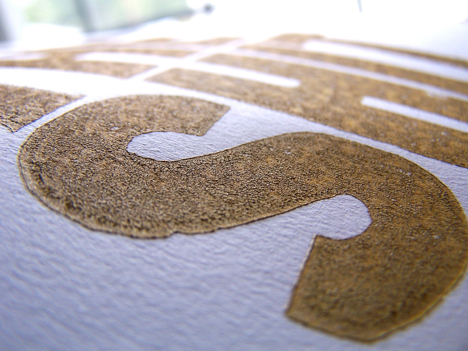 POSTER - I love you... gold linocut typography print 10x18 letterpress quote