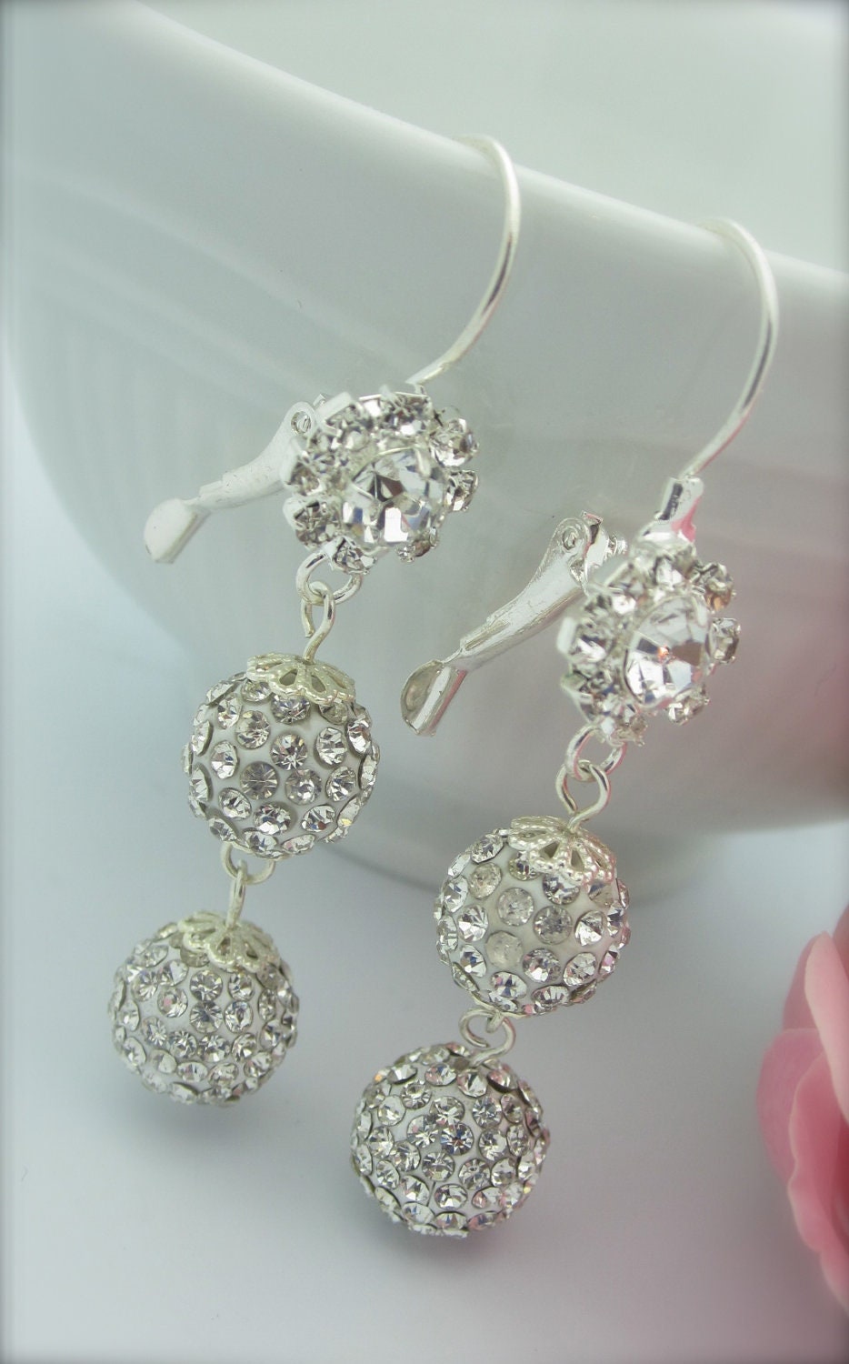 LIFE'S A MILLION - Silver Crystal Balls Are Gorgeously Display With a Crystal Flower Hook