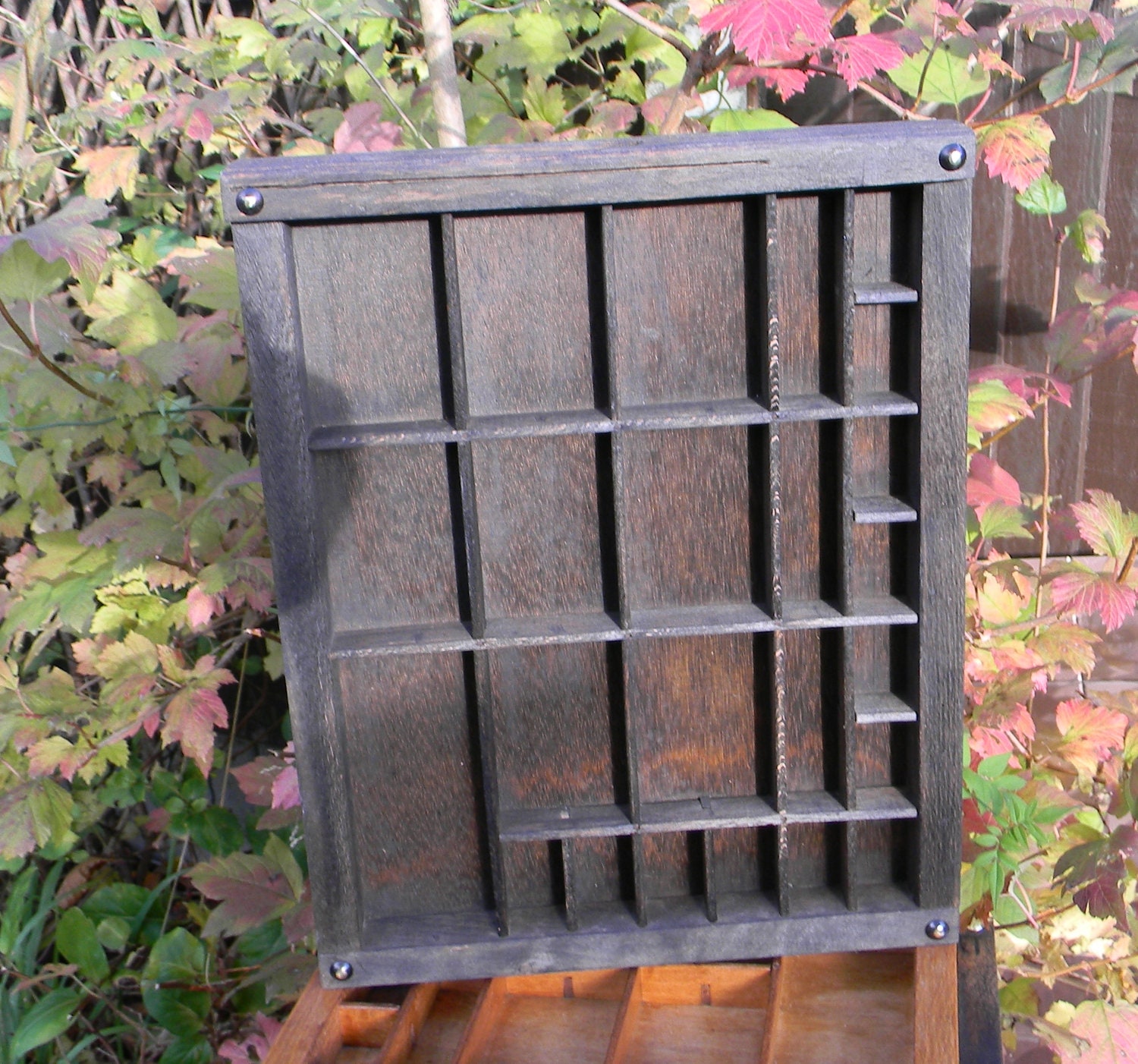 Part printer's wooden type case /tray / drawer for display