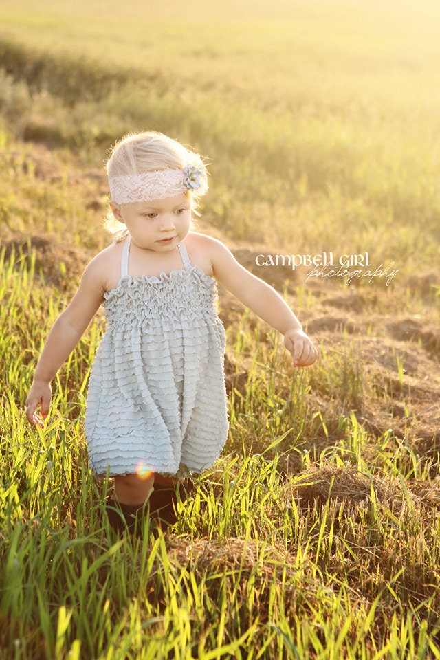 Ruffle Romper BLUE - by Cheeky Chic Baby